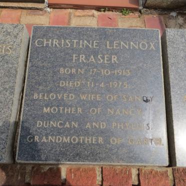 FRASER Christine Lennox 1913-1975