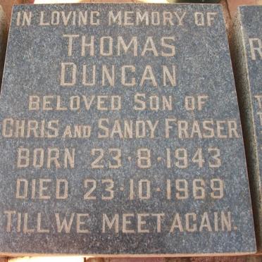 FRASER Thomas Duncan 1943-1969
