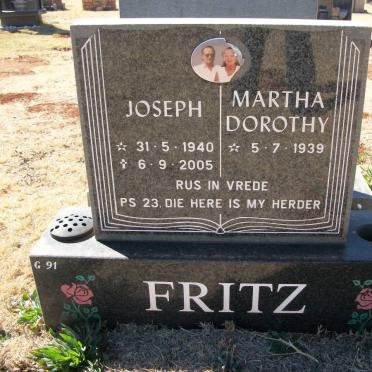 FRITZ Joseph 1940-2005 &amp; Martha Dorothy 1939-