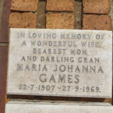 GAMES Maria Johanna 1907-1969
