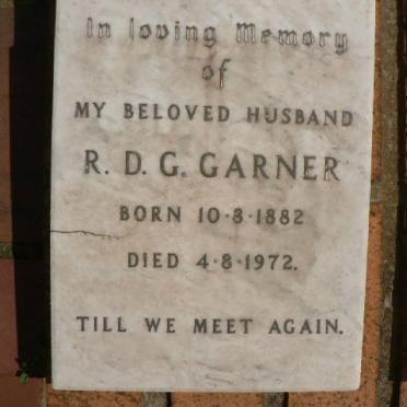 GARNER R.D.G. 1882-1972