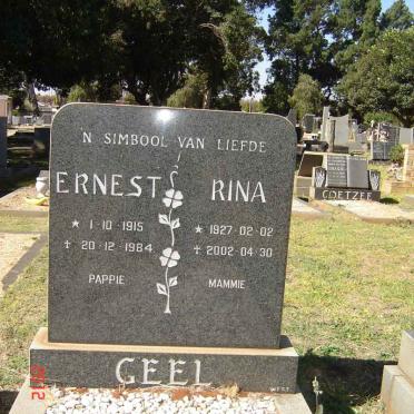 GEEL Ernest 1915-1984 &amp; Rina 1927-2002