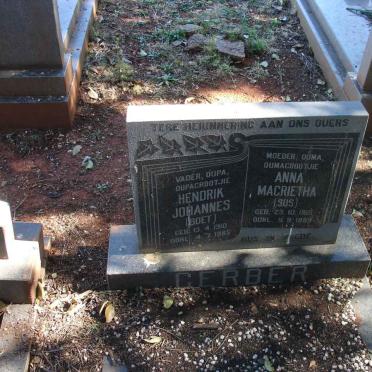GERBER Hendrik Johannes 1910-1985 &amp; Anna Magrietha 1915-1889