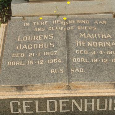 GELDENHUIS Lourens Jacobus 1907-1964 &amp; Martha Hendrina 1909-1964
