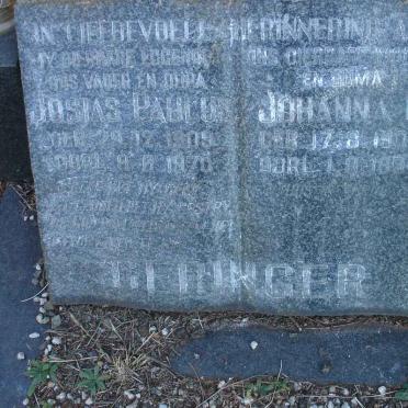 GERINGER Josias Paulus 1909-1970 &amp; Johanna D. 1908-1994