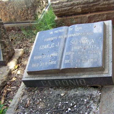 GERONIO Izak C.J. 1898-1968 &amp; Sophia A. BINNEDELL 1900-1968