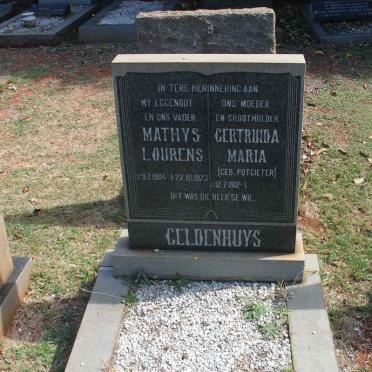 GELDENHUYS Mathys Lourens 1904-1973 &amp; Gertruida Maria POTGIETER 1912-