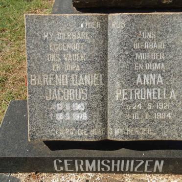 GERMISHUIZEN Barend Daniel Jacobus 1915-1976 &amp; Anna Petronella 1921-1984