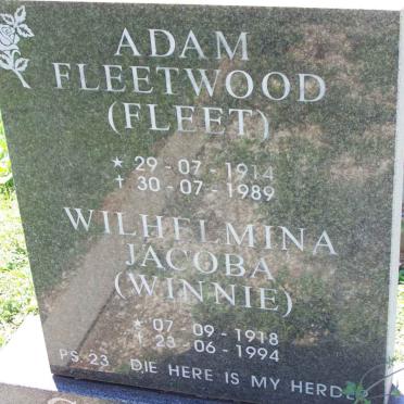 GILFILLAN Adam Fleetwood 1914-1989 &amp; Wilhelmina Jacoba 1918-1994