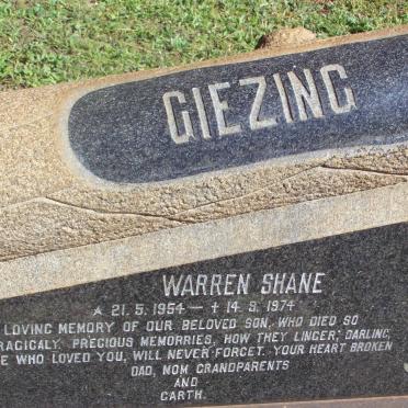GIEZING Warren Shane 1954-1974