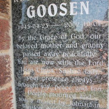 GOOSEN Rosemary Merle 1945-2002
