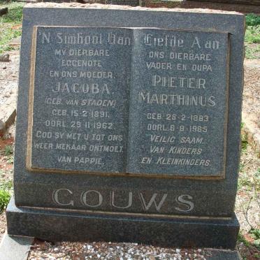 GOUWS Pieter Marthinus 1883-1965 &amp; Jacoba VAN STADEN 1891-1962