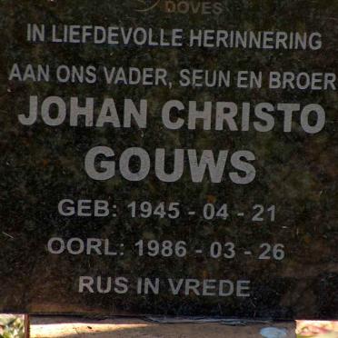 GOUWS Johan Christo 1945-1986
