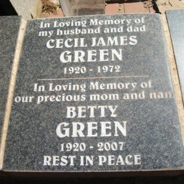 GREEN Cecil James 1920-1972 &amp; Betty 1920-2007