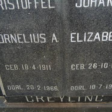 GREYLING Christoffel Cornelius A. 1911-1966 &amp; Johanna Elizabeth 1911-1989