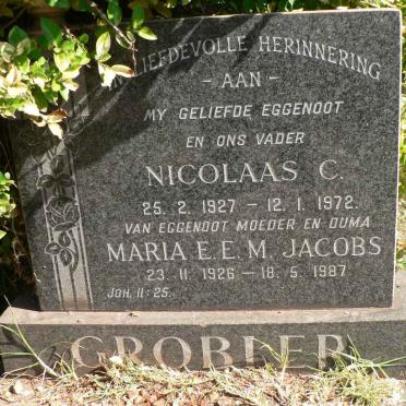 GROBLER Nicolaas C. 1927-1972 &amp; Maria E.E.M. JACOBS 1926-1987