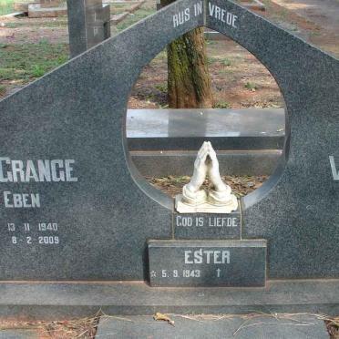 GRANGE Eben, la 1940-2009 :: VERMEULEN Ebenhaeser 1941-1980 :: ? Ester 1943-