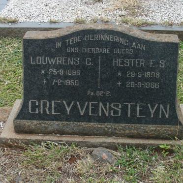 GREYVENSTEIN Louwrens C. 1896-1959 &amp; Hester F.S. 1898-1966