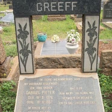 GREEFF Gabriël Pieter 1878-1957