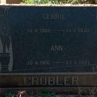GROBLER Gerrie 1900-1970 &amp; Ann 1916-1997