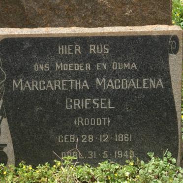 GRIESEL Margaretha Magdalena nee ROODT 1861-1949