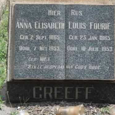 GREEFF Louis Fourie 1865-1953 &amp; Anna Elisabeth 1865-1953