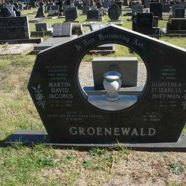 GROENEWALD Martin David Jacobus 1906-1985  Dorothea Elizabeth HOFFMAN