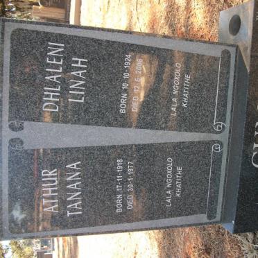 GUMBI Athur Tanana 1918-1977 &amp; Dhlaleni Linah 1924-2008