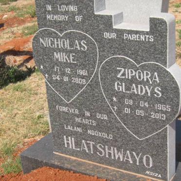HLATSHWAYO Nicholas Mike 1961-2009 Zipora Gladys 1965-2013