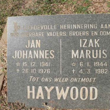 HAYWOOD Jan Johannes 1941-1976 :: HAYWOOD Izak Maruis 1944-1982