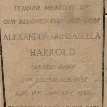 HARROLD Alexander -1951 &amp; Isabella -1952