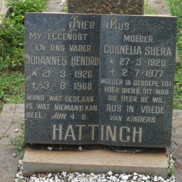 HATTINGH Johannes Hendrik 1926-1968 &amp; Cornelia Shera 1928-1977