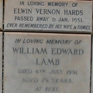 HARDS Elwin Vernon -1951 :: LAMB William Edward -1951