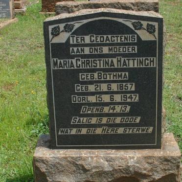 HATTINGH Maria Christina nee BOTHMA 1857-1947