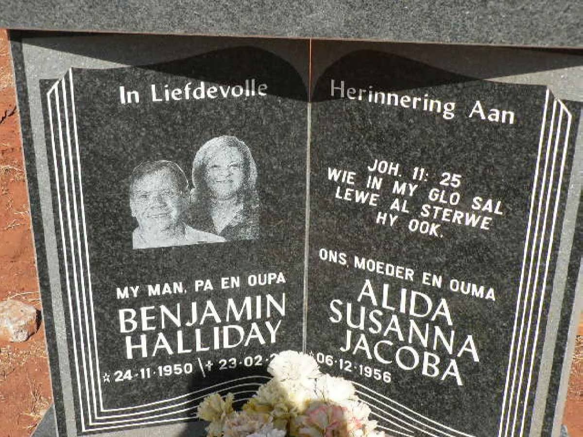 HALLIDAY Benjamin 1950-20?? &amp; Alida Susanna Jacoba 1956-