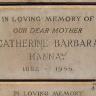 HANNAY Catherine Barbara 1882-1956