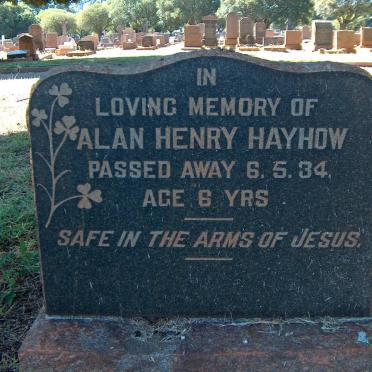 HAYHOW Alan Henry -1934