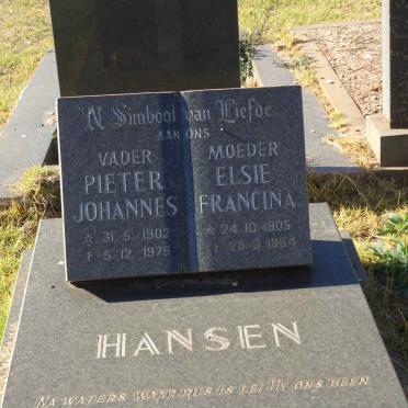 HANSEN Pieter Johannes 1902-1979 &amp; Elsie Francina 1905-1984