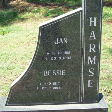 HARMSE Jan 1916-1993 &amp; Bessie 1917-1998