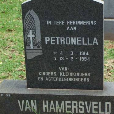HAMERSVELD Petronella, van 1914-1994