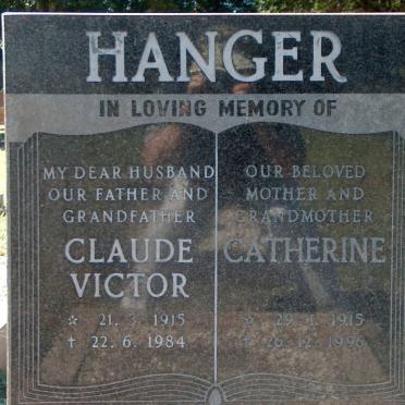HANGER Claude Victor 1915-1984 &amp; Catherine 1915-1996