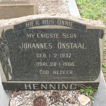 HENNING Johannes Onstaal 1937-1966