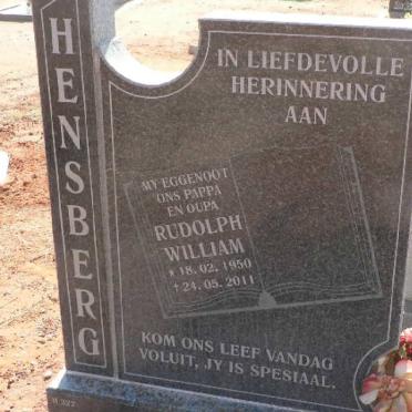 HENSBERG Rudolph William 1950-2011