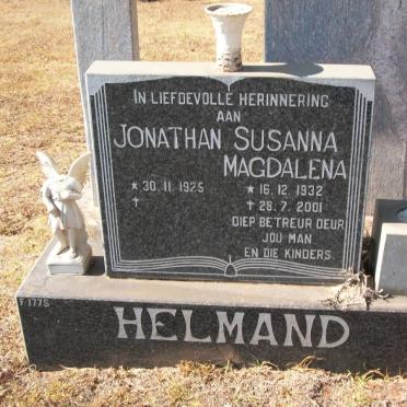 HELMAND Jonathan 1925- &amp; Susanna Magadalena 1932-2001