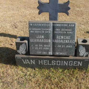 HELSDINGEN Jan Gerhardus, van 1940-1998 &amp; Renche Magdalena S.C. 1945-