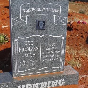 HENNING Ude Nicolaas Jacob 1947-2012