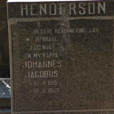 HENDERSON Johannes Jacobus 1915-1977