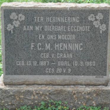 HENNING F.C.M. nee V. GRAAN 1887-1960