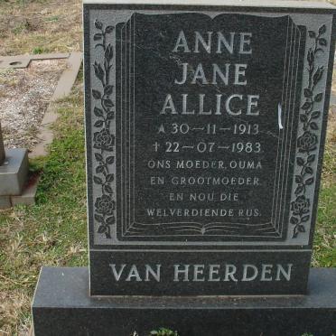 HEERDEN Anne Jane Alice, van 1913-1983