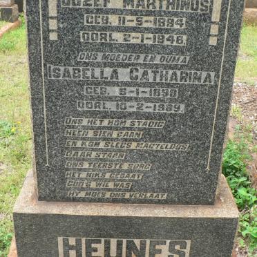 HEUNES Jozef Marthinus 1894-1946 &amp; Isabella Catharina 1898-1989